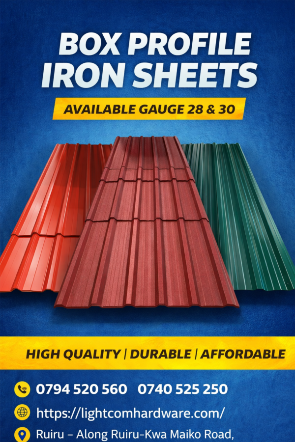 Box Profile Iron Sheets - Lightcom Enterprises Hardware